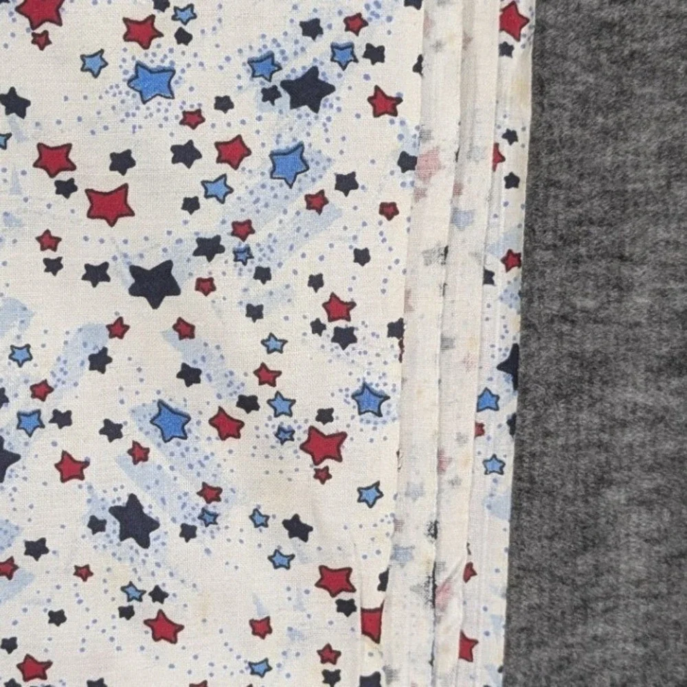Patriotic Red White Blue Star Print Cotton Americana Fabric 44